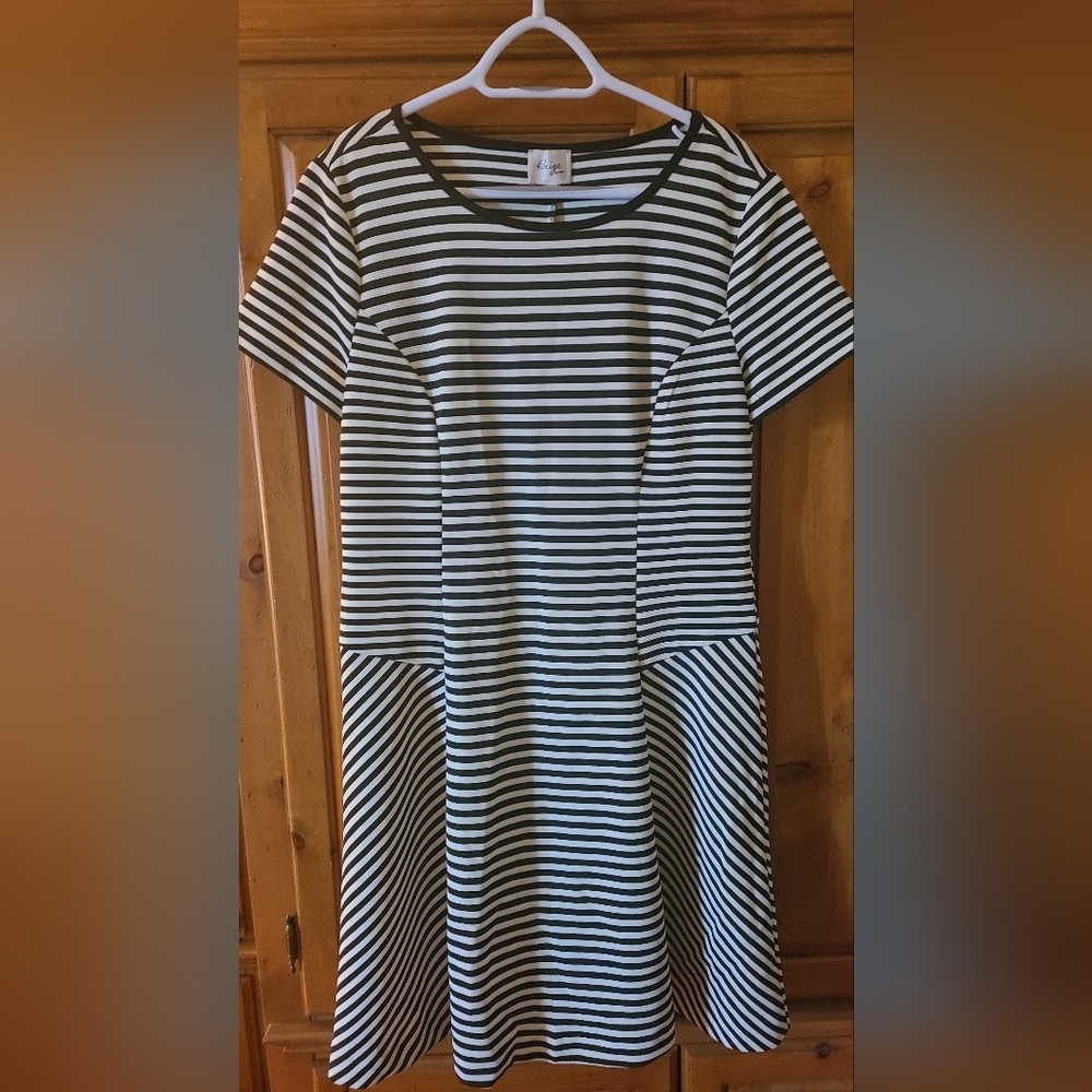 A Line Midi Striped Dress